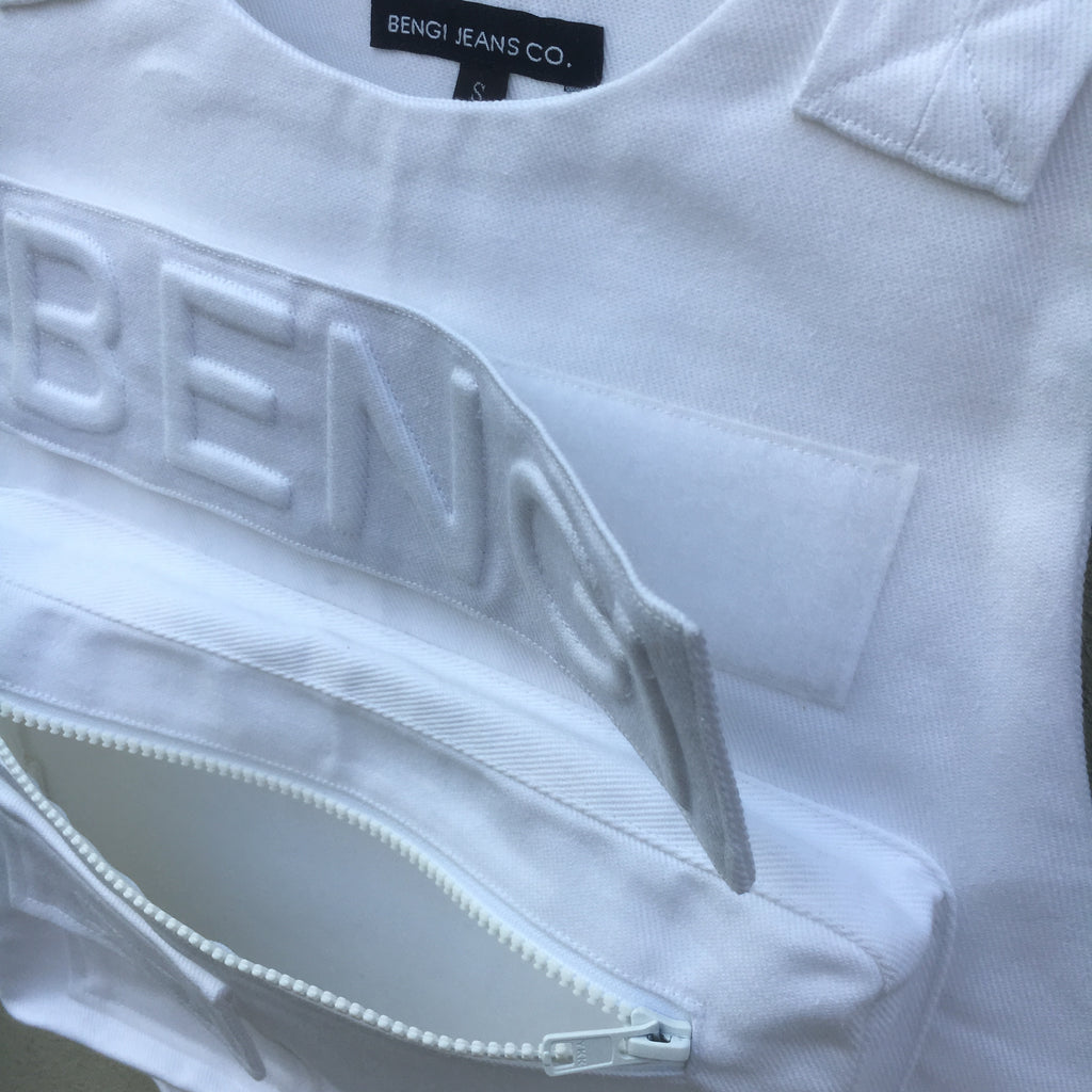 WHITE TAC VEST – BENGI JEANS CO.