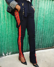 LACE UP PIN STRIPE PANTS