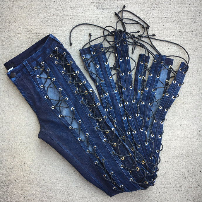 panorama lace up jeans